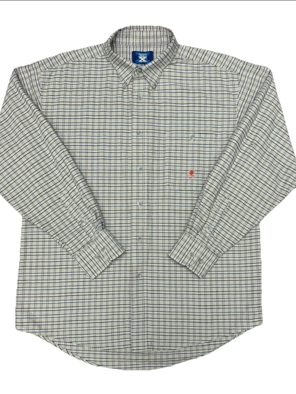Wrangler Twenty X Classic Plaid Button-Down Shirt in Blue and Tan - Long Sleeve